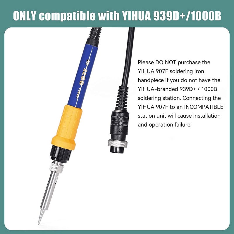 YIHUA 907F Replacement Soldering Iron Handpiece/Handle for Yihua 939D+/1000B Soldering Station - Image 3